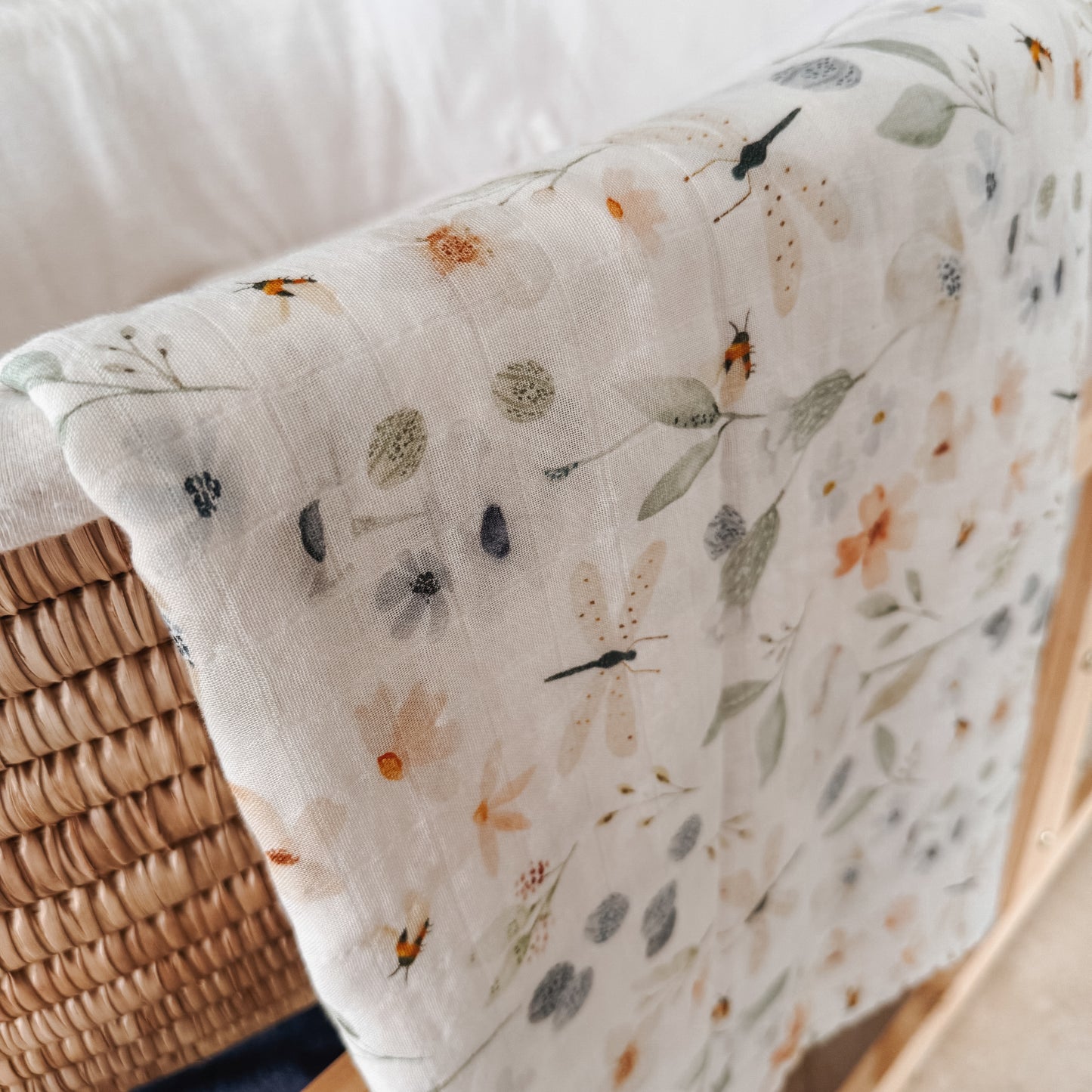 Illustrated Bamboo Muslin Swaddle Blankets