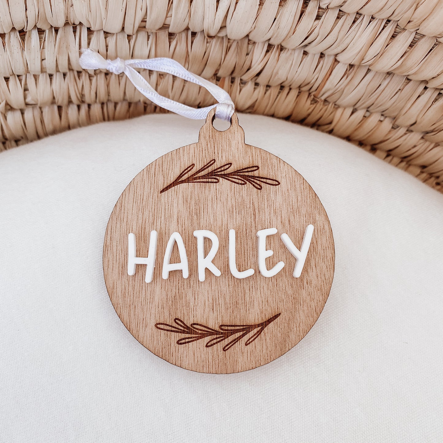 Personalised White Acrylic Ornament