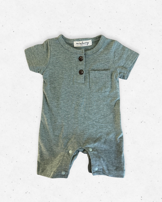 Marled Button Romper