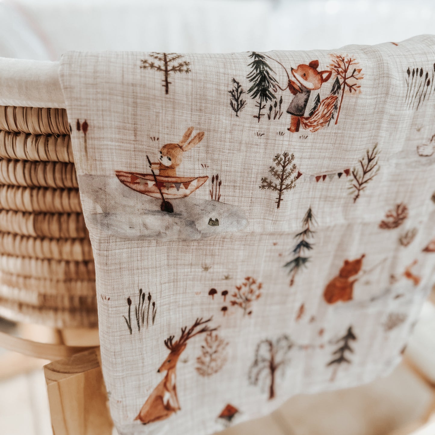 Illustrated Bamboo Muslin Swaddle Blankets