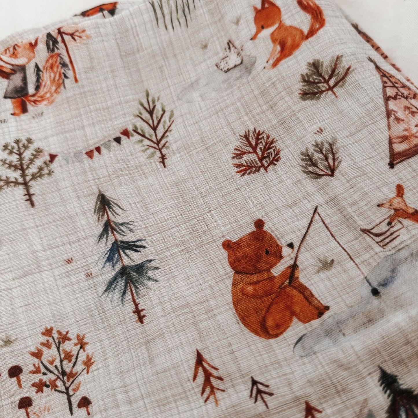 Illustrated Bamboo Muslin Swaddle Blankets