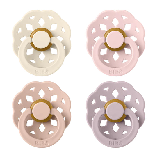 BIBS Boheme Pacifier 4 pack - Ivory/Blush/Blossom/Dusky Lilac