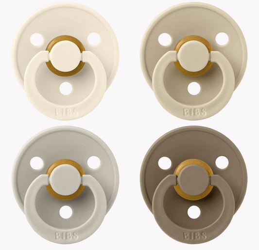 BIBS Colour Pacifier 4 PACK - Ivory/Sand/Vanilla/Dark Oak