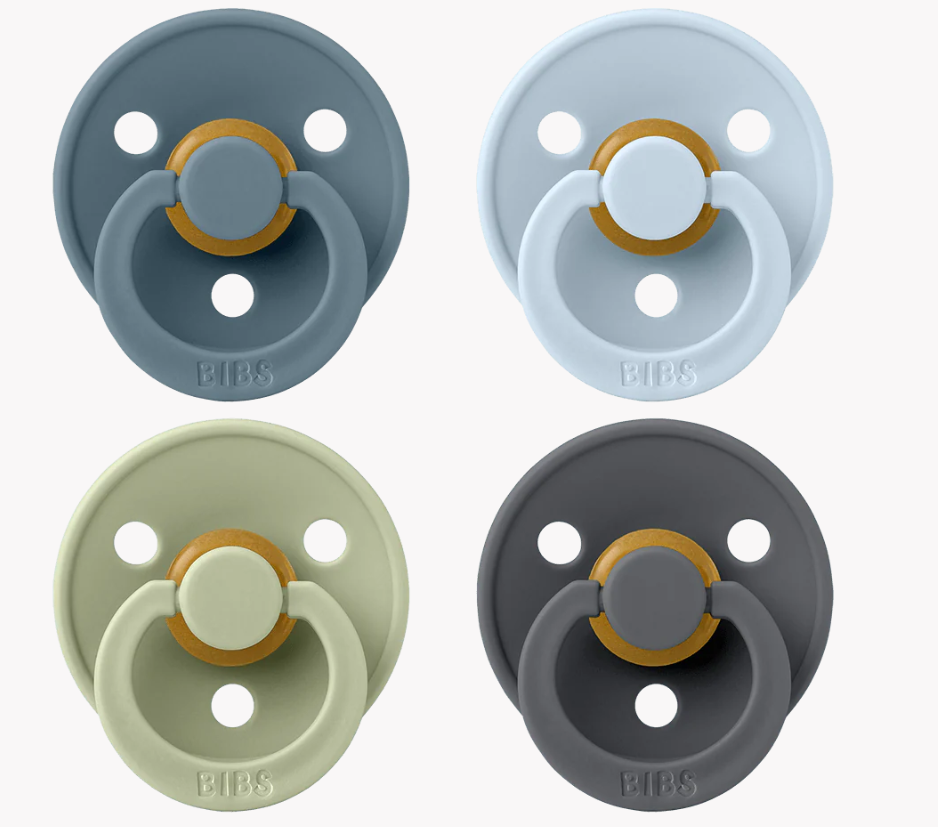 BIBS Colour Pacifier 4 PACK - Petrol/Sage/Baby Blue/Iron