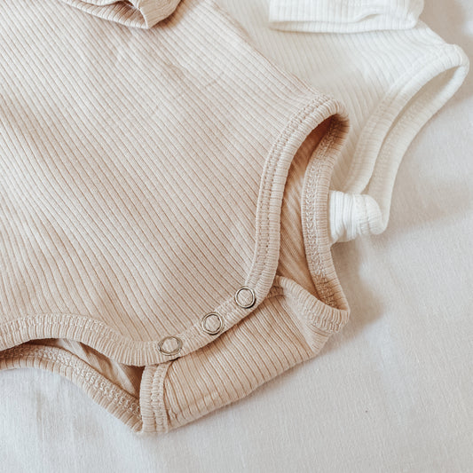 Long Sleeve Ribbed Romper