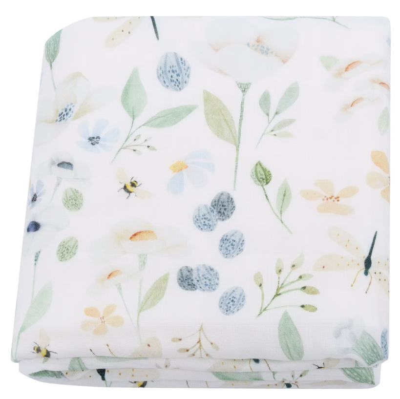 Illustrated Bamboo Muslin Swaddle Blankets