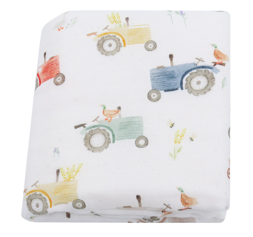 Illustrated Bamboo Muslin Swaddle Blankets