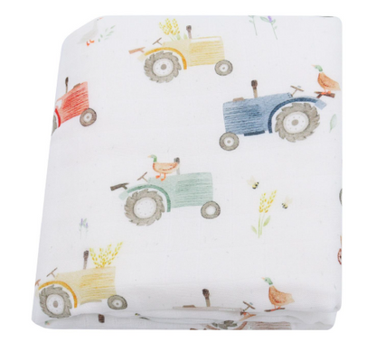 Illustrated Bamboo Muslin Swaddle Blankets