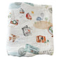 Illustrated Bamboo Muslin Swaddle Blankets