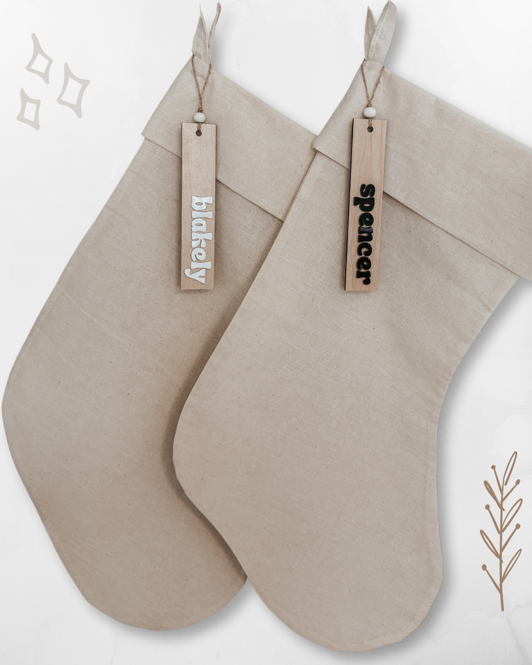 Christmas Stocking with Name Tag