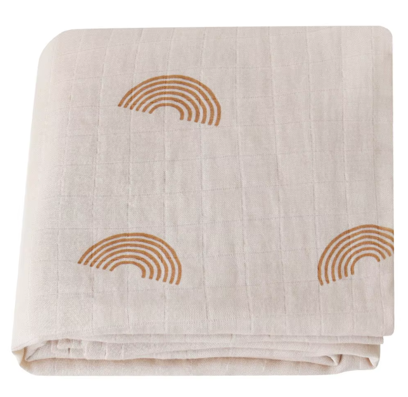Illustrated Bamboo Muslin Swaddle Blankets