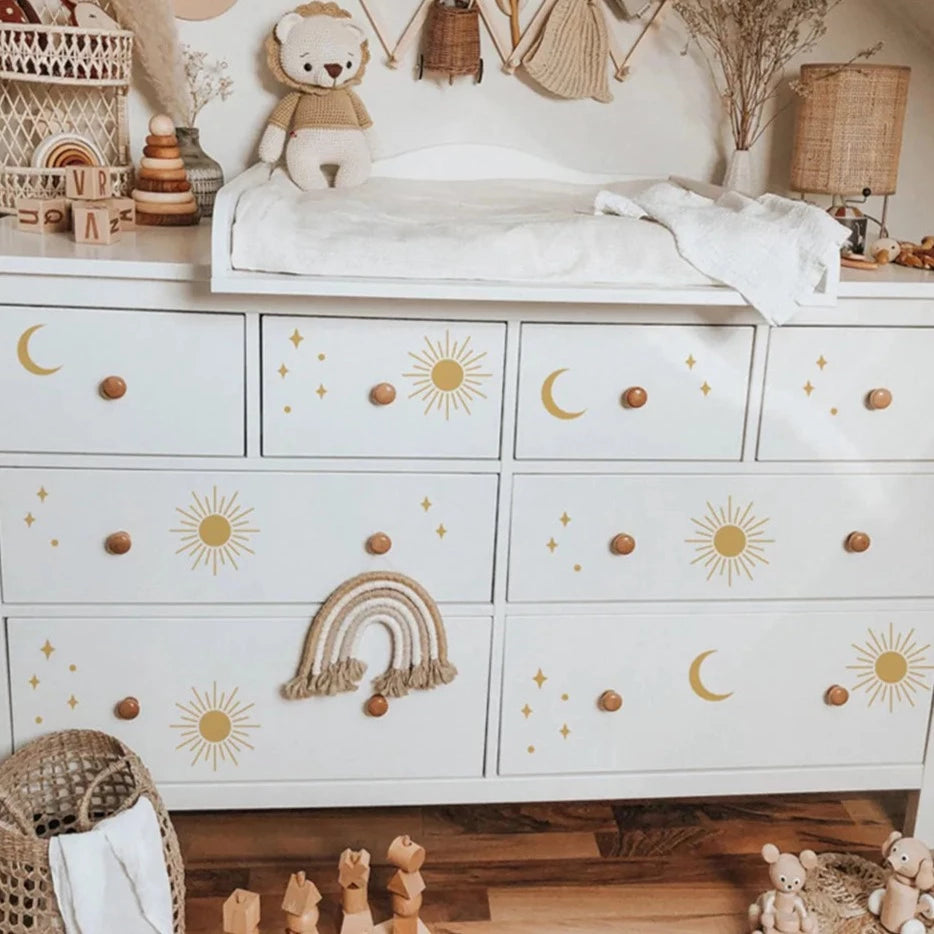 Sun, Moon, and Stars Wall Stickers